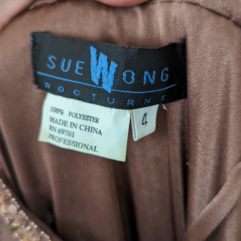 Vintage Sue Wong Mauve Beaded Formal Dress - Picture 6 of 7